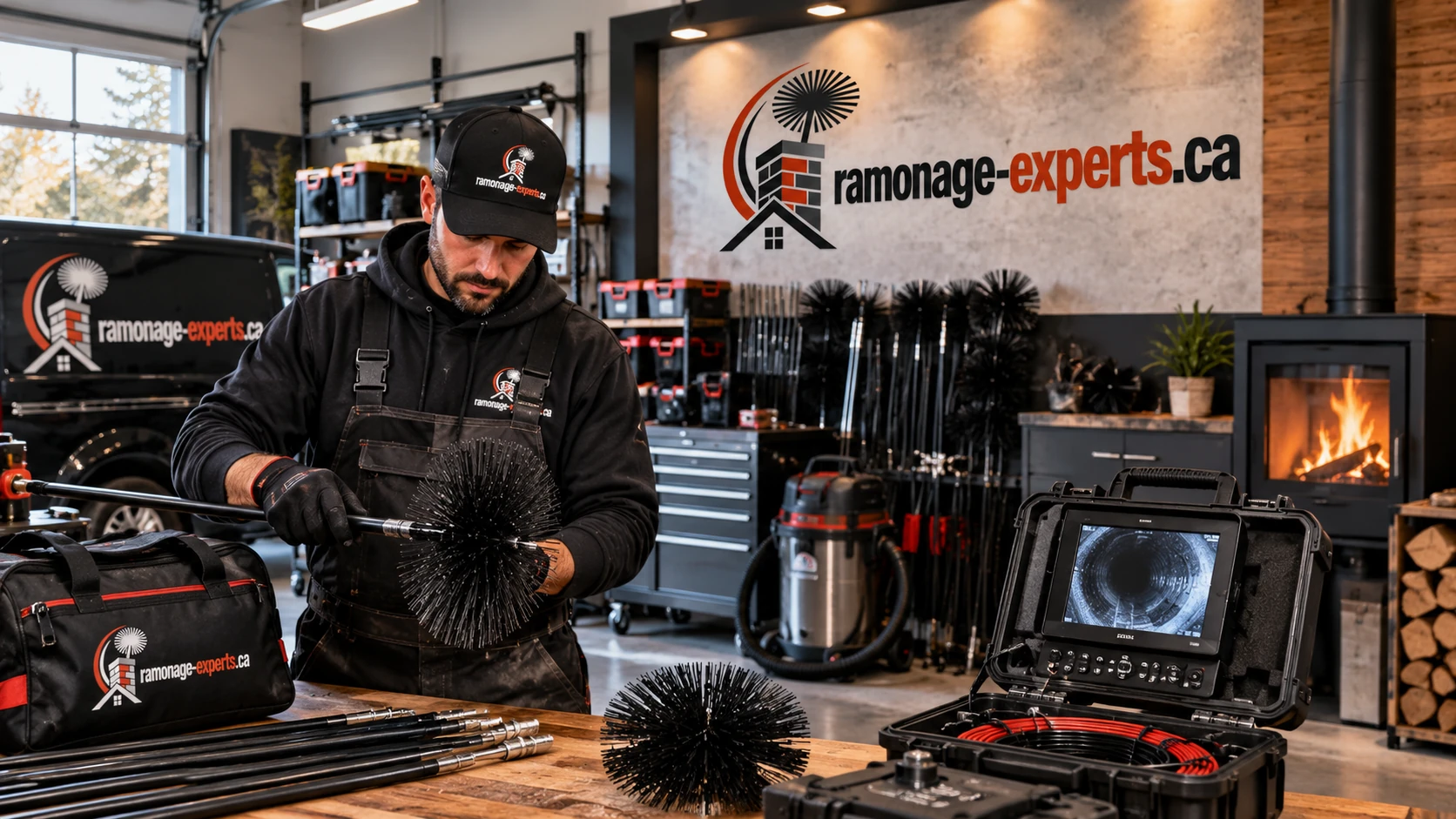 Atelier et équipement de ramonage professionnel